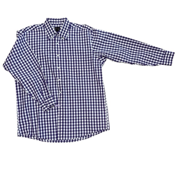 Joseph A Banks Traveler’s Collection Purple & White Button Up Shirt. Size L. - Picture 1 of 8